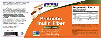 Prebiotic Inulin Fiber label