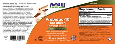 Probiotic-10 100 Billion label