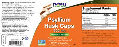Psyllium Husk Caps 500 mg label