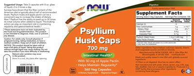 Psyllium Husk Caps 700 mg label