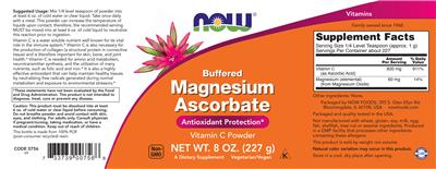 Buffered Magnesium Ascorbate label