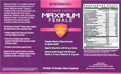 Maximum Female label
