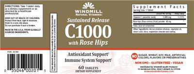 Sustained Release C1000 with Rose Hips label