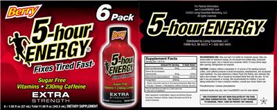 5-hour Energy Extra Strength Berry label
