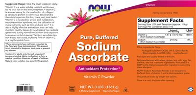 Pure, Buffered Sodium Ascorbate label