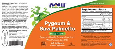 Pygeum & Saw Palmetto label