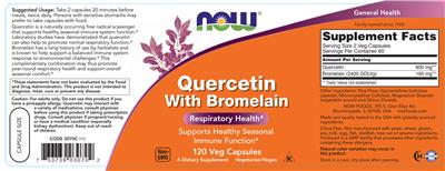 Quercetin with Bromelain label