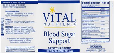 Blood Sugar Support label