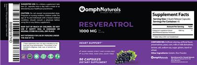 Resveratrol 1000 mg label