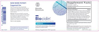 Biocidin Broad-Spectrum Liquid Capsules label