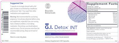 G.I. Detox INT label