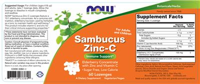 Sambucus Zinc-C label