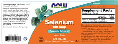 Selenium 100 mcg label