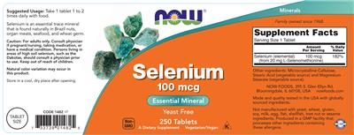 Selenium 100 mcg label