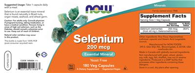Selenium 200 mcg label