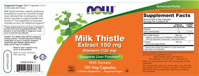 Silymarin Milk Thistle Extract 150 mg label