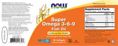 Super Omega 3-6-9 Fish Oil label