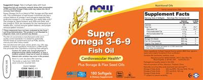 Super Omega 3-6-9 Fish Oil label