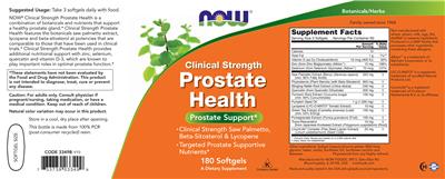 Clinical Strength Prostate Health label