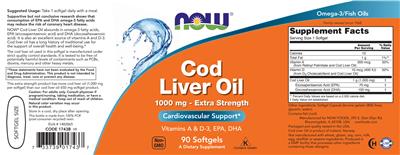 Cod Liver Oil 1000 mg - Extra Strength label