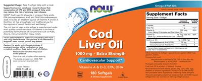 Cod Liver Oil 1000 mg - Extra Strength label