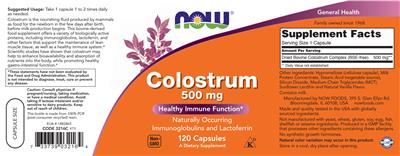 Colostrum 500 mg label