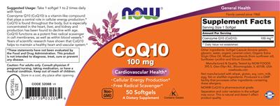 CoQ10 100 mg label