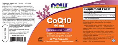 CoQ10 60 mg label