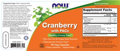 Cranberry with PACs label