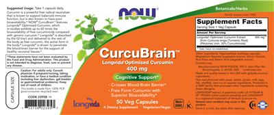 CurcuBrain 400 mg label