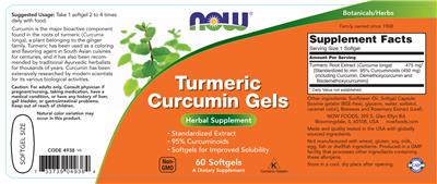 Curcumin Turmeric Gels label