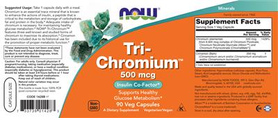 Tri-Chromium 500 mcg label