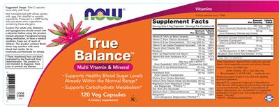 True Balance label