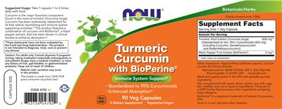Turmeric Curcumin with BioPerine label