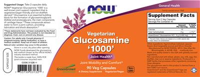 Vegetarian Glucosamine '1000' label