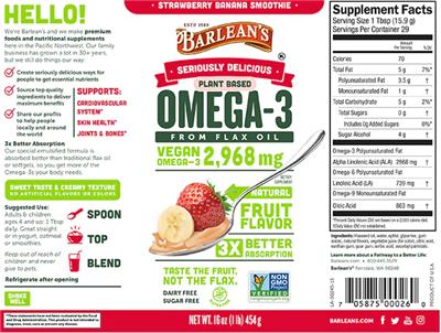 Omega-3 Strawberry Banana label