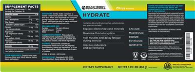 Hydrate Citrus Flavored label