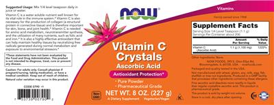 Vitamin C Crystals label