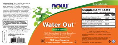 Water Out label