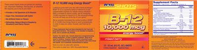 B-12 10,000 mcg Energy Boost Mixed Berry label