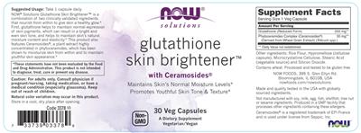 Glutathione Skin Brightener label