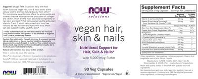 Vegan Hair, Skin & Nails label