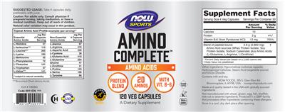 Amino Complete label