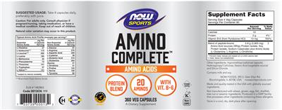 Amino Complete label