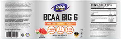 BCAA Big 6 Natural Watermelon label