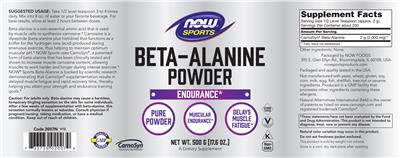 Beta-Alanine Powder label