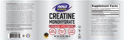 Creatine Monohydrate label