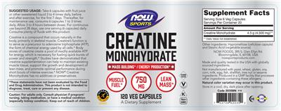 Creatine Monohydrate label