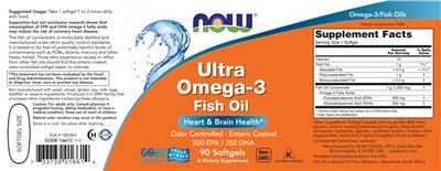 Ultra Omega-3 Fish Oil label