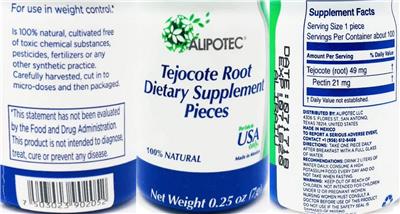 Tejocote Root label